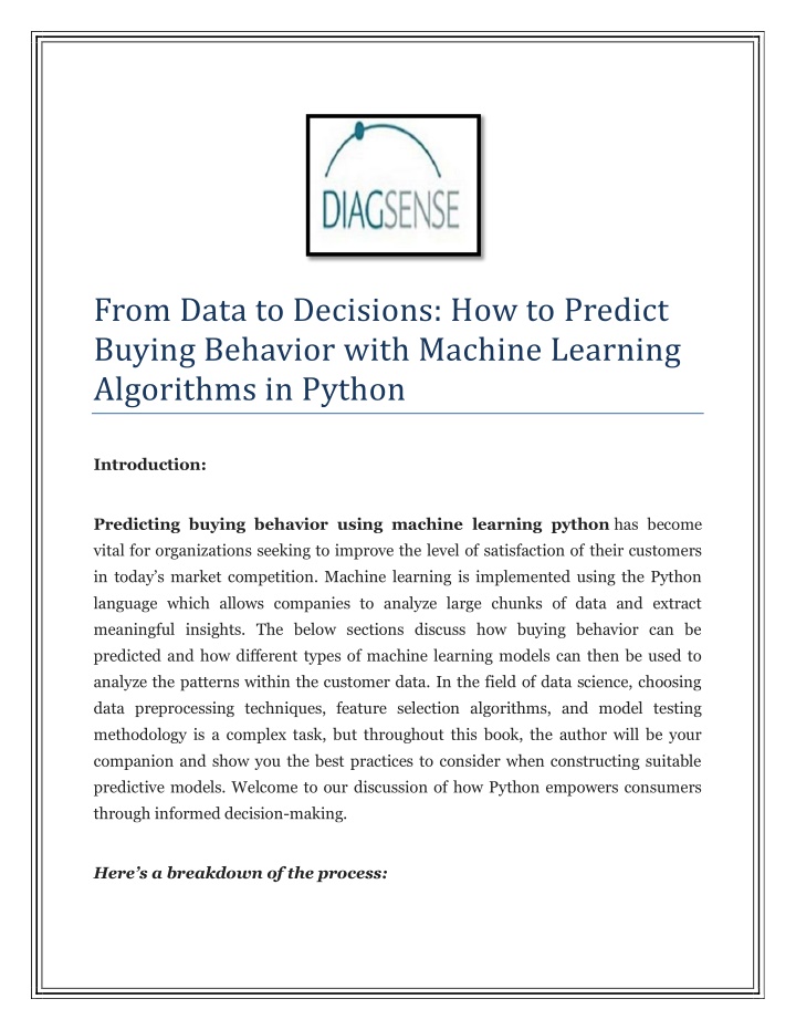 from data to decisions how to predict buying