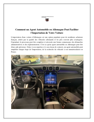 Comment un Agent Automobile en Allemagne Peut Faciliter