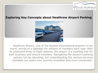 Exploring Key Concepts about Heathrow Airport Parking