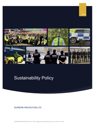 Sustainability Policy Supreme Protection UK