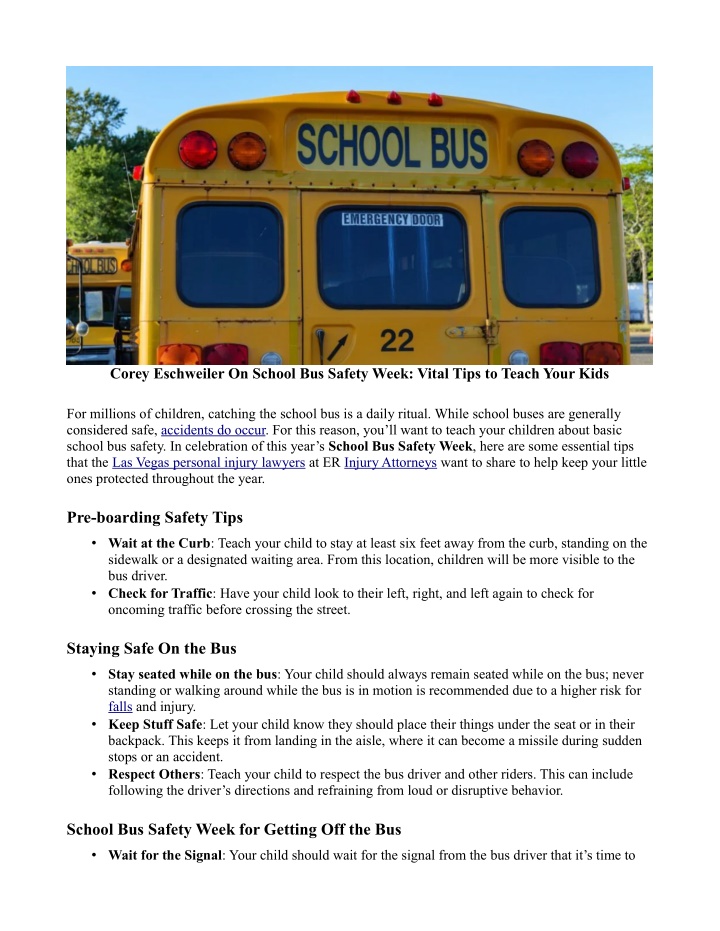 corey eschweiler on school bus safety week vital