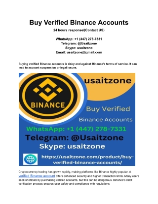 Buy Verified Binance Accounts