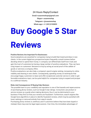 Top place to Buy Google 5 Star Reviews