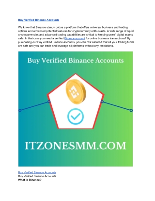 Best 3 Sites to Buy Verified Binance Account In This Years