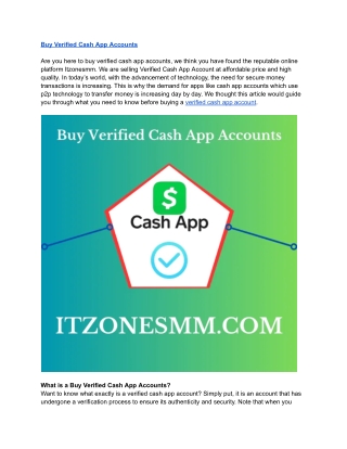 Buy verified Cash App accounts in 2024 New Update
