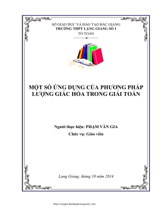 Một số ứng dụng của phương pháp lượng giác hóa trong giải toán