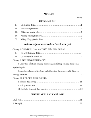 Sử dụng phương pháp đóng vai với ứng dụng CNTT trong bài giảng môn Công nghệ 10