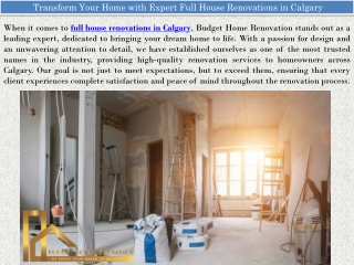 Transform Your Home with Expert Full House Renovations in Calgary