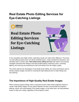 Real Estate Photo Editing Services for Eye-Catching Listings