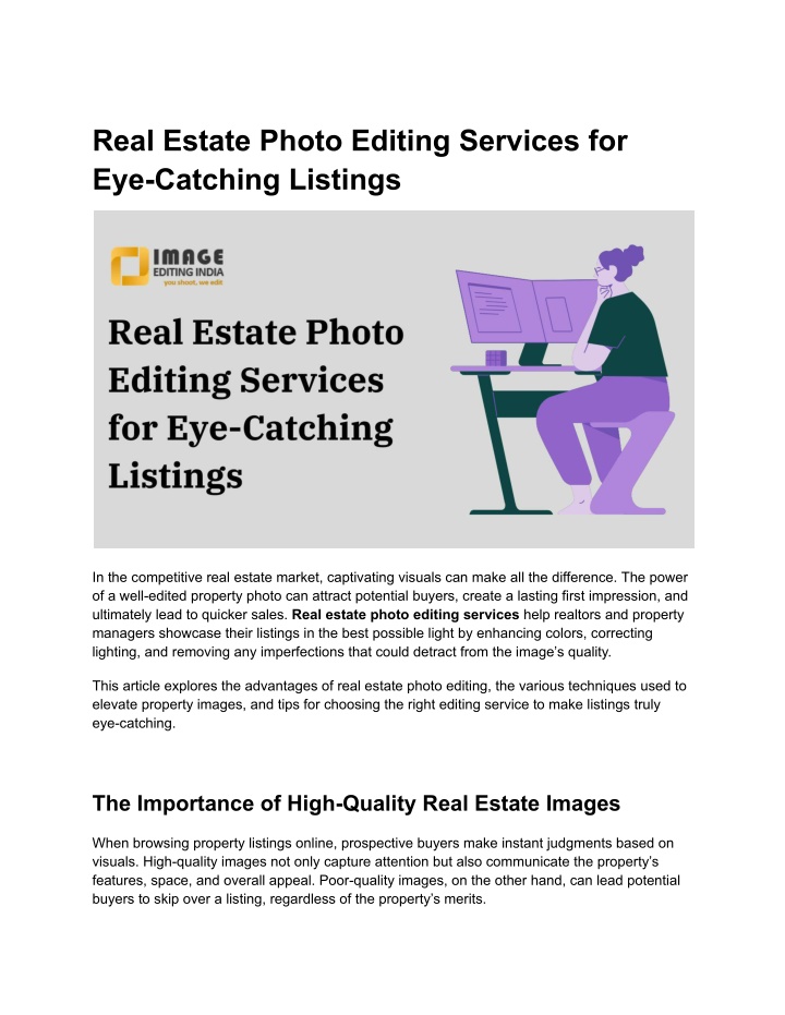 real estate photo editing services