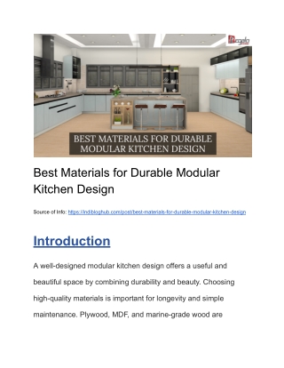 Best Materials for Durable Modular Kitchen Design