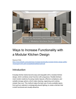 Ways to Increase Functionality with a Modular Kitchen Design