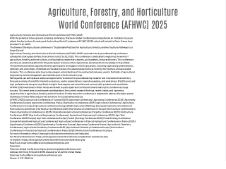 Agriculture, Forestry, and Horticulture World Conference (AFHWC) 2025
