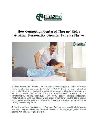 how connection centered therapy helps avoidant