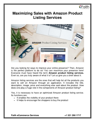 maximizing sales with amazon product listing
