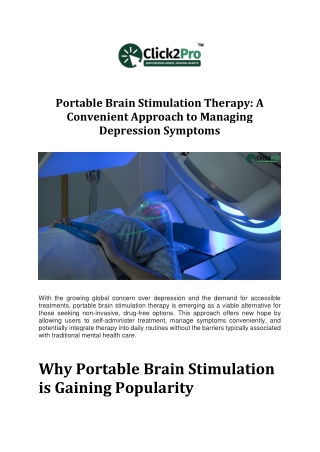 portable brain stimulation therapy a convenient