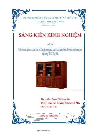 Một số kinh nghiệm và giải pháp về công tác quản lý chứng từ, sổ sách kế toán