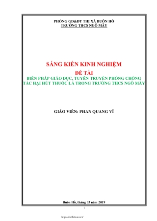 Biện pháp giáo dục, tuyên truyền phòng chống tác hại hút thuốc lá