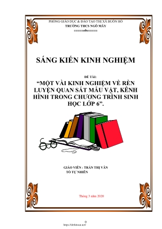 Kinh nghiệm về rèn luyện quan sát mẫu vật, kênh hình trong Sinh học Lớp 6
