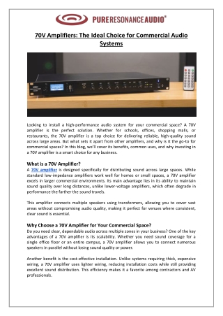 Pure Resonance Audio - Why Sound System Speakers Are the Backbone of Your Commercial Audio Setup