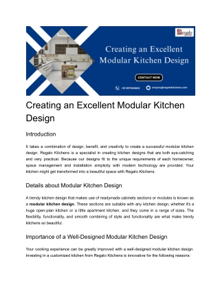 creating an excellent modular kitchen design