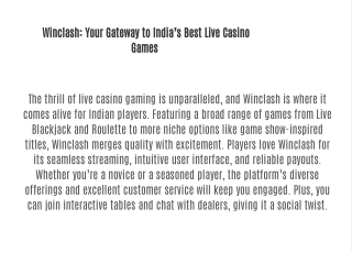 Winclash: Your Gateway to India’s Best Live Casino Games