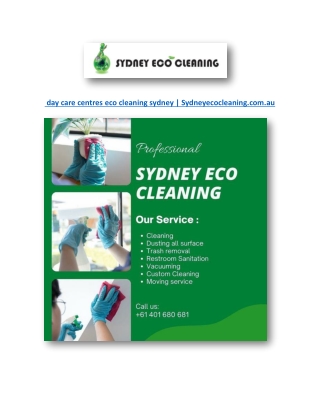 day care centres eco cleaning sydney | Sydneyecocleaning.com.au