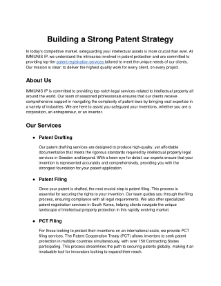 building a strong patent strategy