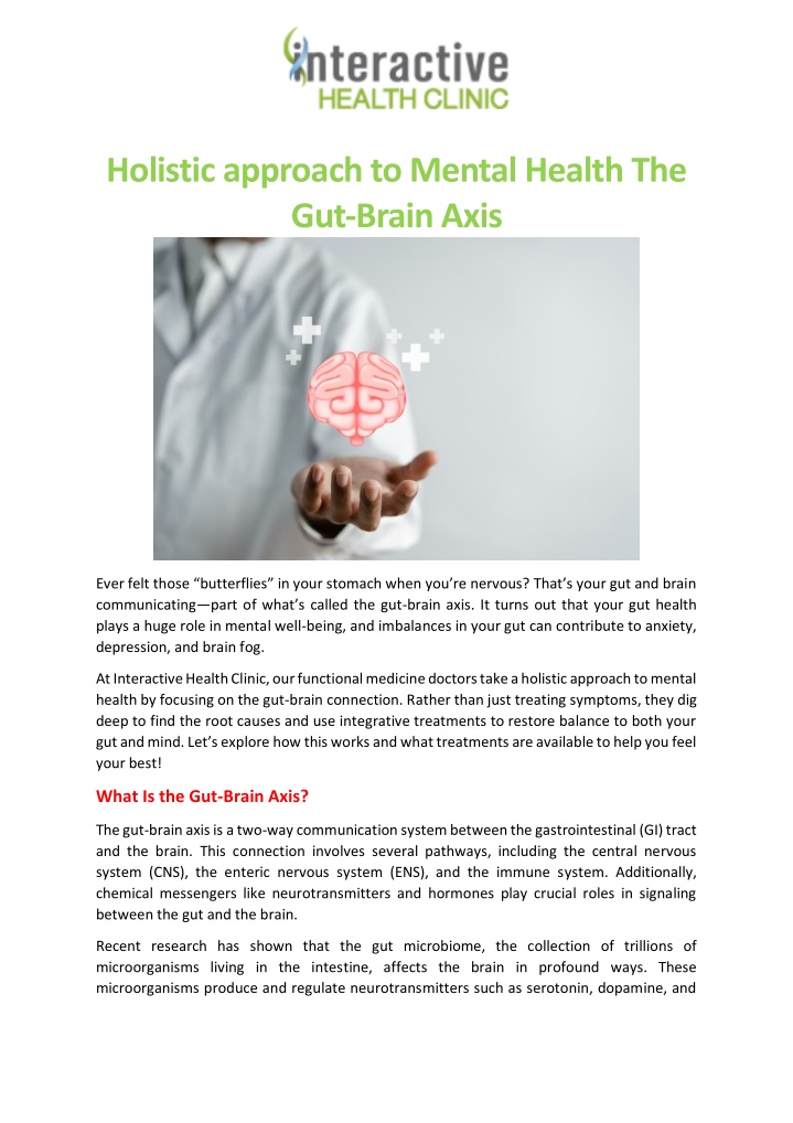 holistic approach to mental health the gut brain