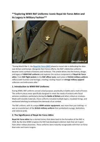 exploring wwii raf uniforms iconic royal