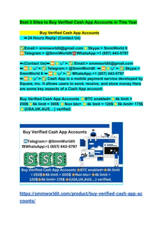 Best 3 Sites to Buy Verified Cash App Accounts in This Year