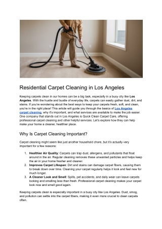 Post 6_ Residential Carpet Cleaning in Los Angeles