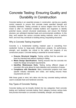 Concrete Testing & Ensuring Quality Plus Durability in Construction (2)