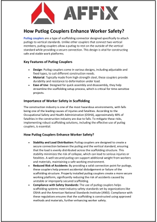 how putlog couplers enhance worker safety