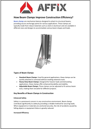 how beam clamps improve construction efficiency