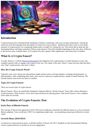 The Evolution of Crypto Faucets: Past, Present, and Future