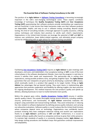 the essential role of software testing