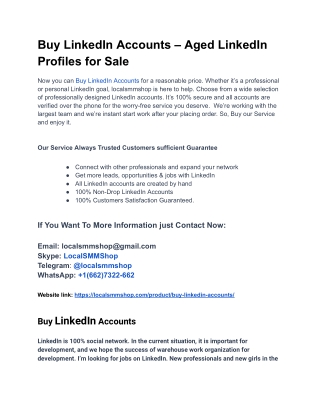 places To Get In Buy LinkedIn Accounts