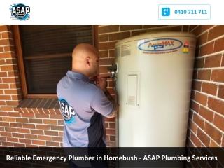 Reliable Emergency Plumber in Homebush - ASAP Plumbing Services