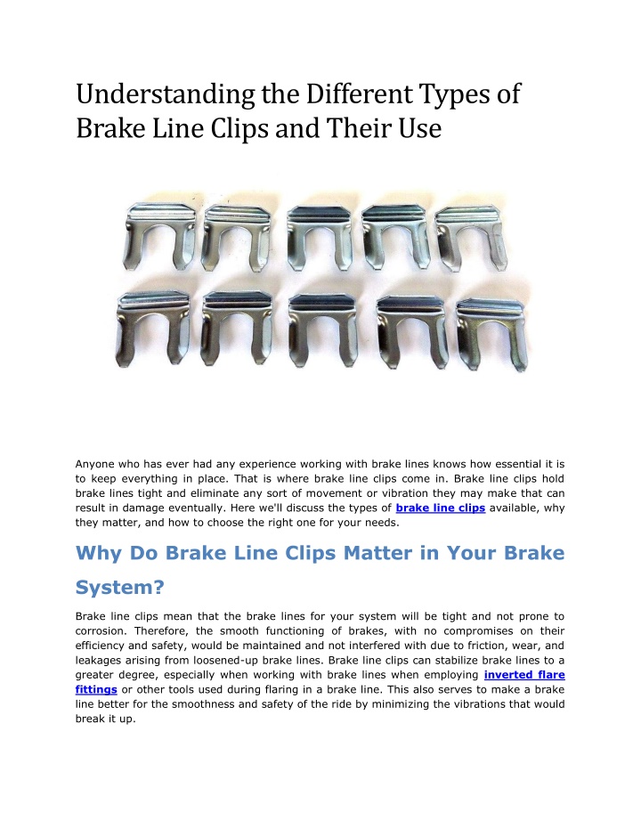 understanding the different types of brake line