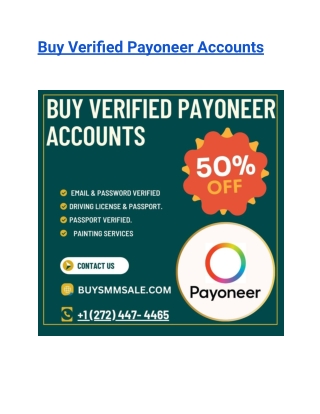 Best Site Top Buy Verified Payoneer Accounts USA In this Year 2024