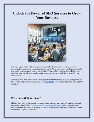 unlock the power of seo services to grow your