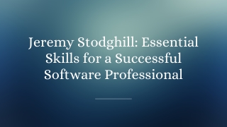 jeremy stodghill essential skills