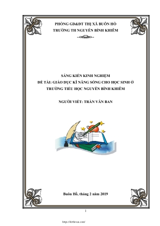 Giáo dục kỹ năng sống cho học sinh ở trường tiểu học Nguyễn Bỉnh Khiêm