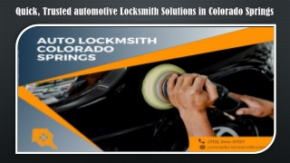 Quick, Trusted automotive Locksmith Solutions in Colorado Springs