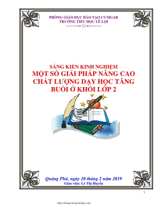 Một số giải pháp nâng cao chất lượng dạy học tăng buổi ở Khối 2 trường TH Lê Lợi