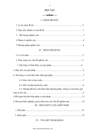 Một số biện pháp giúp học sinh Lớp 2 học tốt giải toán có lời văn
