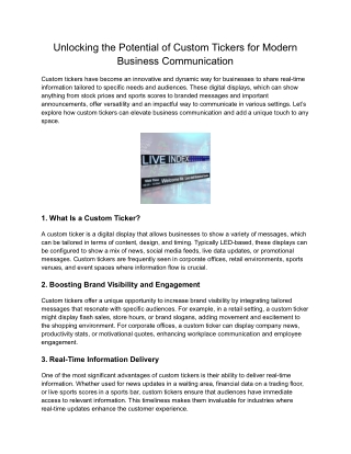 Unlocking the Potential of Custom Tickers for Modern Business Communication