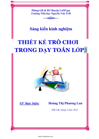 Thiết kế trò chơi trong dạy học toán Lớp 3