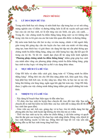 Phương pháp chứng minh ba điểm thẳng hàng